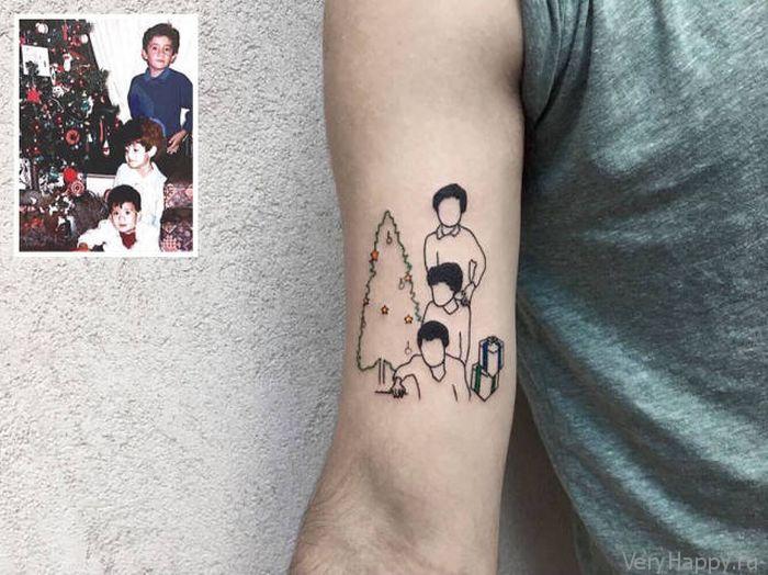  Турецкий тату-мастер превращает памятные фотографии в татуировки